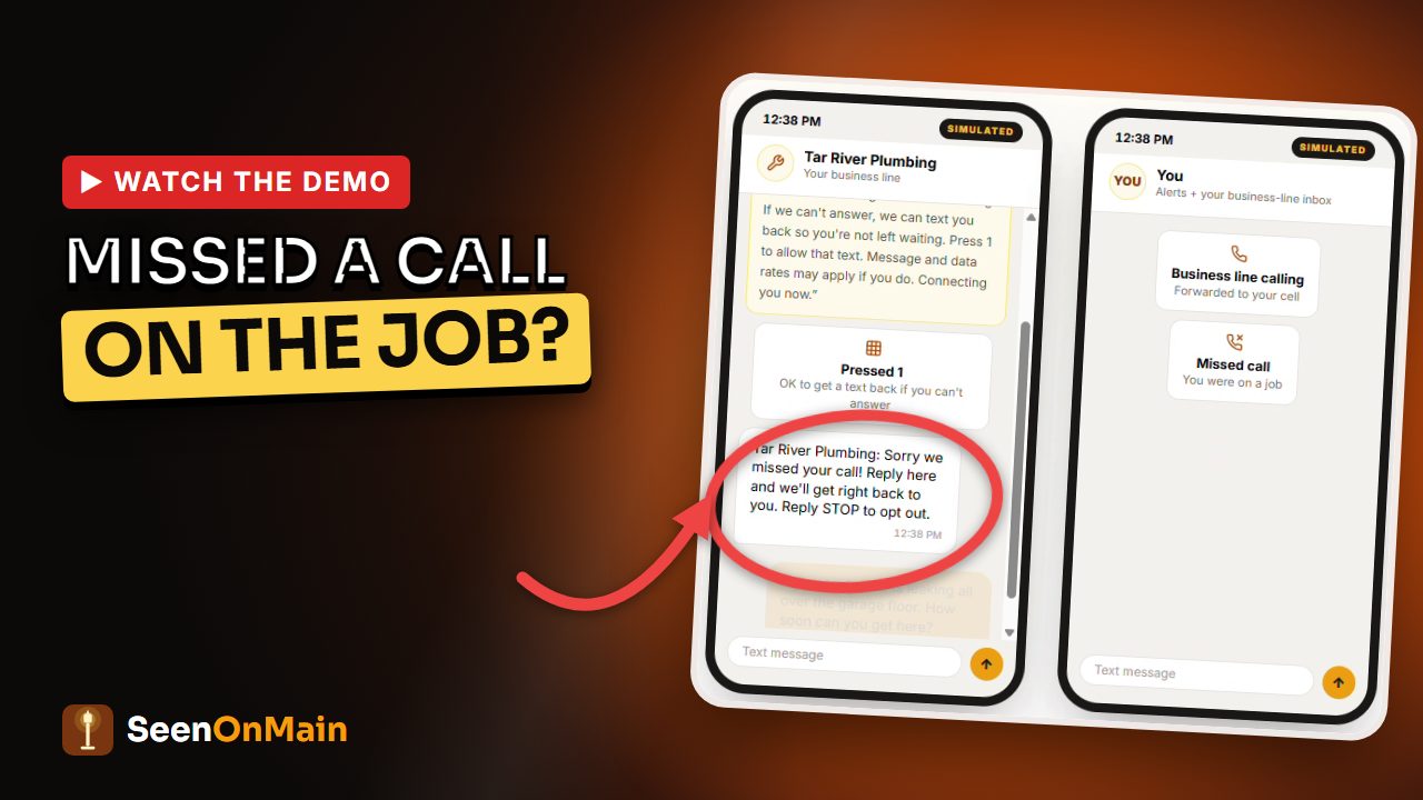 Missed a call on the job? Watch what happens next (plumbing demo)